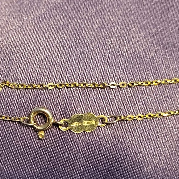 18" 14K Gold Cable Chain Necklace with 14K Gold "Blessing" Pendant - Picture 9 of 14